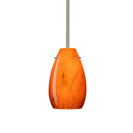 Besa Lighting Pera 9 Stem Pendant, Habanero, Satin Nickel Finish, 1x100W Incandescent 1TT-4126HB-SN